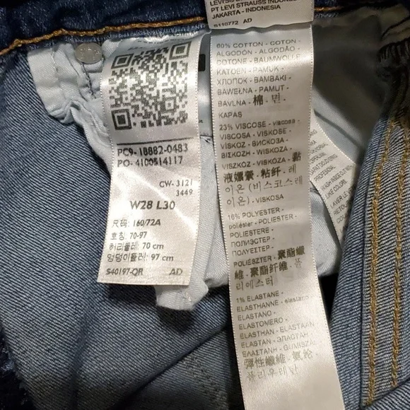 Levi's 721 High Rise Skinny Womens Distressed Jeans Size 28 (Length 30) - Picture 9 of 15